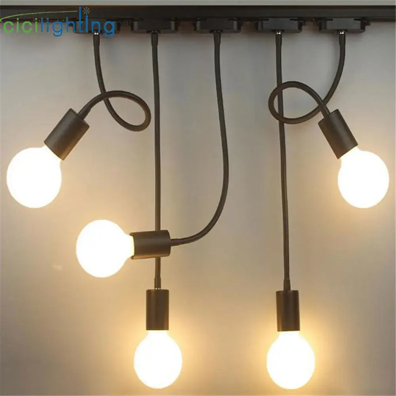 Industrial black gooseneck track lighting – clothing store fixture