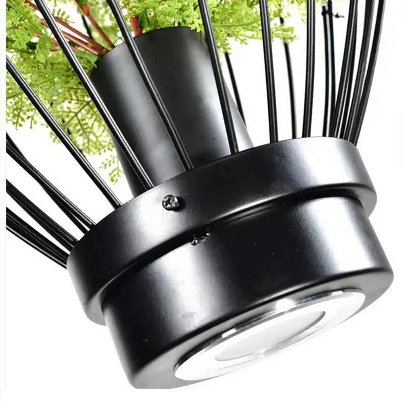 Industrial black green planting birdcage chandelier dining room light