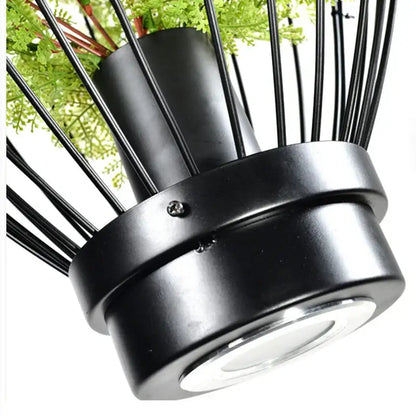 Industrial black green planting birdcage chandelier dining room light