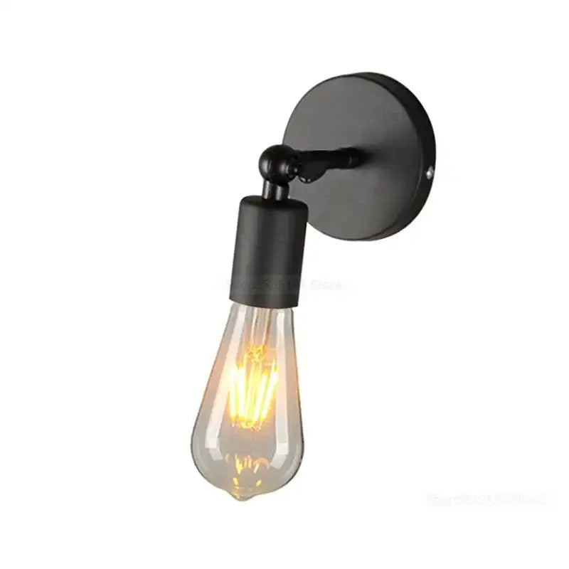 Industrial black hemp rope wall lamp living room sconce