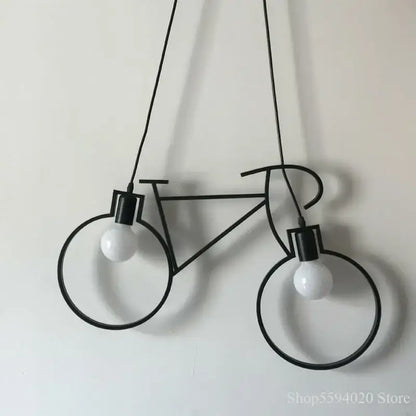 Industrial black iron bike chandelier dining room pendant light