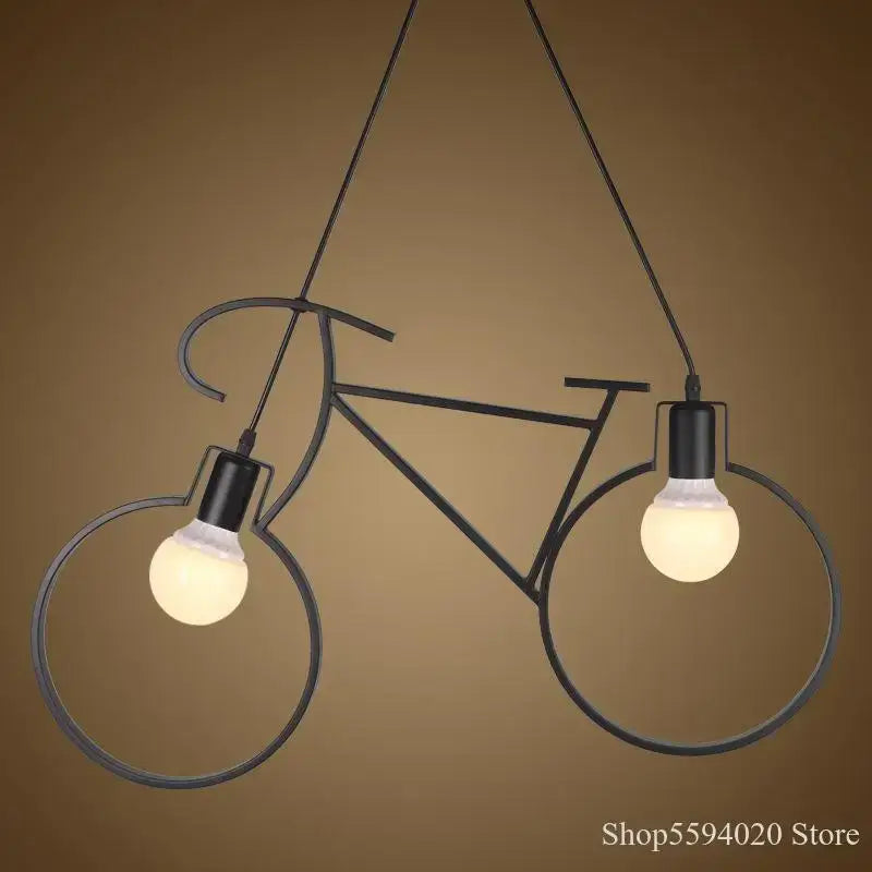 Industrial black iron bike chandelier dining room pendant light