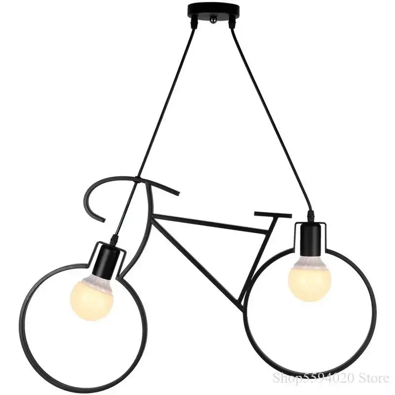 Industrial black iron bike chandelier dining room pendant light