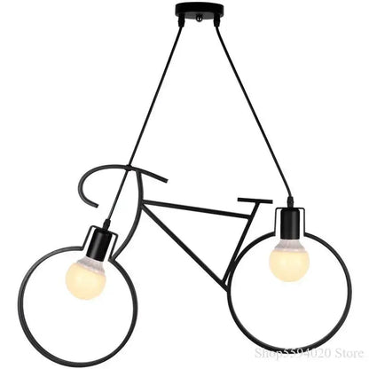 Industrial black iron bike chandelier dining room pendant light