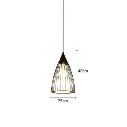 Industrial black iron cage pendant lights for dining room