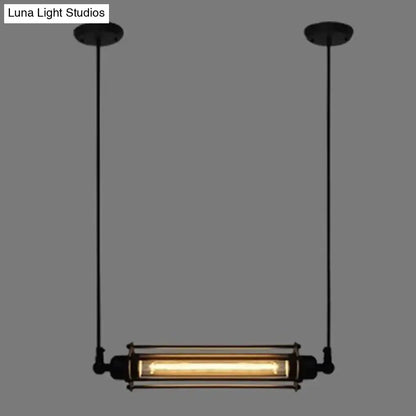 Industrial black iron pendant ceiling light kitchen filament lamp