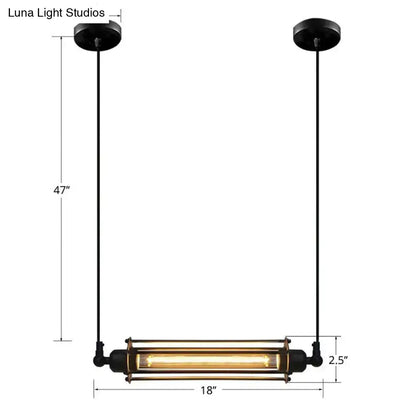 Industrial black iron pendant ceiling light kitchen filament lamp