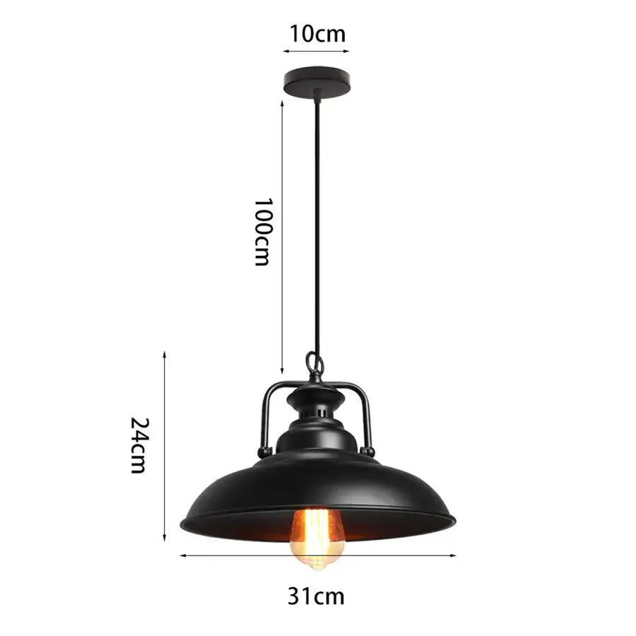 Industrial black iron pendant lights – kitchen edison bulb decor