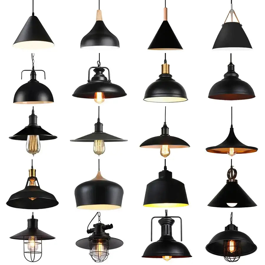 Industrial black iron pendant lights – kitchen edison bulb decor