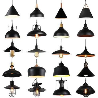 Industrial black iron pendant lights – kitchen edison bulb decor