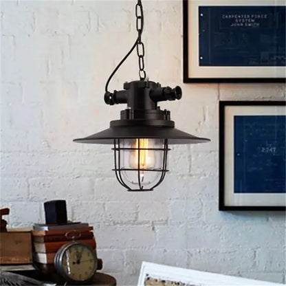 Industrial black iron pendant lights – kitchen edison bulb decor