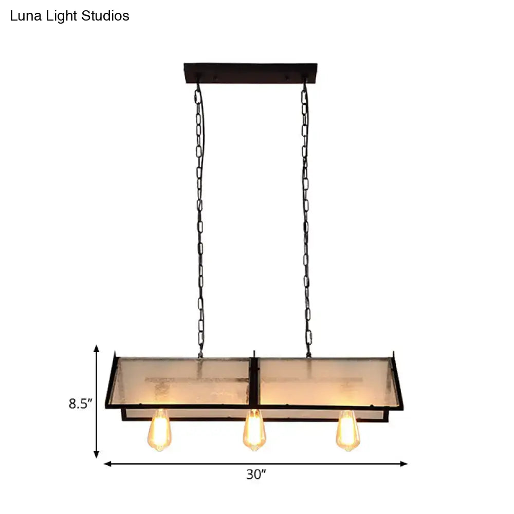 Industrial black island lamp with frosted glass – kitchen light