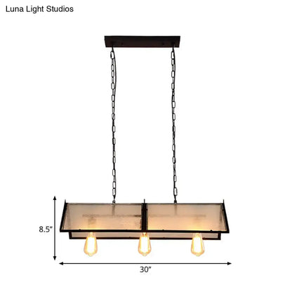Industrial black island lamp with frosted glass – kitchen light