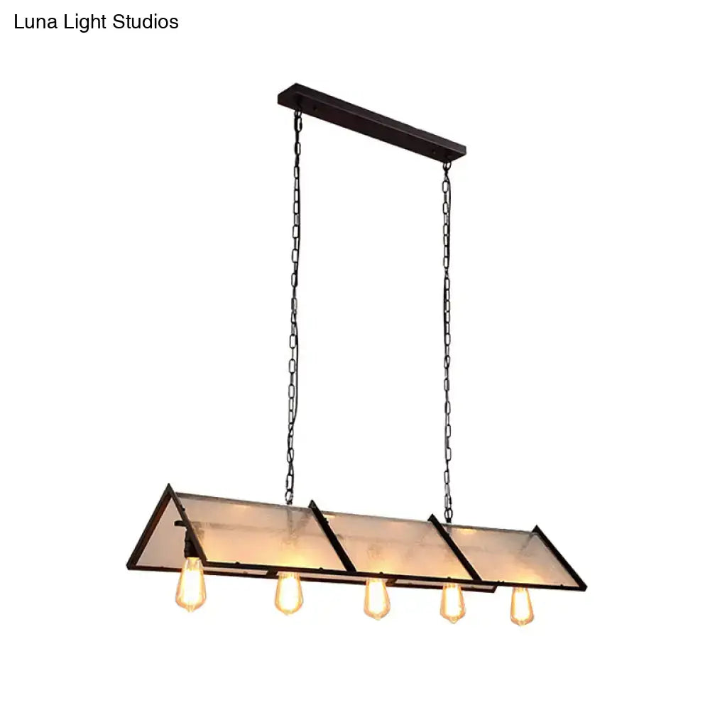 Industrial black island lamp with frosted glass – kitchen light