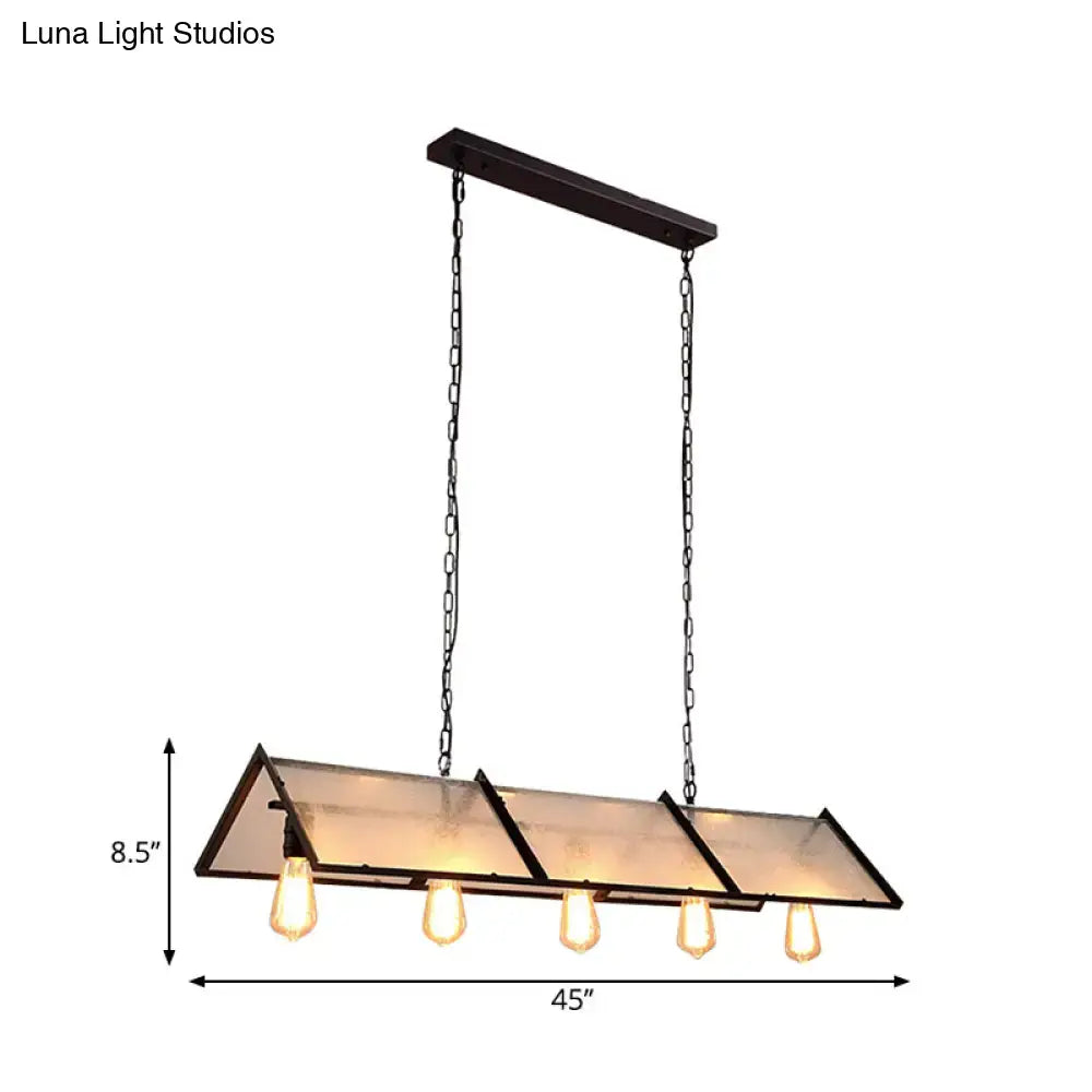 Industrial black island lamp with frosted glass – kitchen light