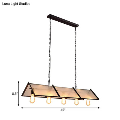 Industrial black island lamp with frosted glass – kitchen light