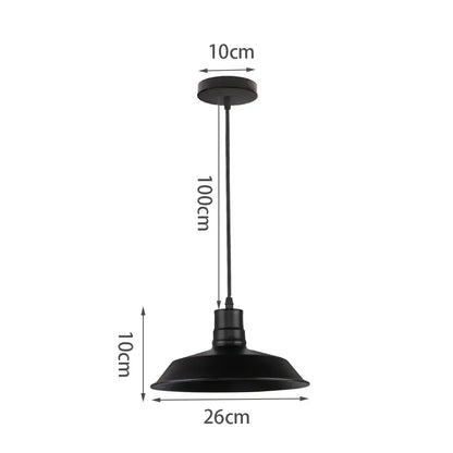 Industrial black matte aluminum pendant light kitchen wood accents