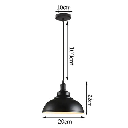 Industrial black matte aluminum pendant light kitchen wood accents
