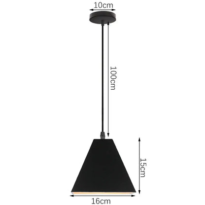Industrial black matte aluminum pendant light kitchen wood accents