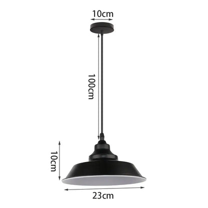 Industrial black matte aluminum pendant light kitchen wood accents