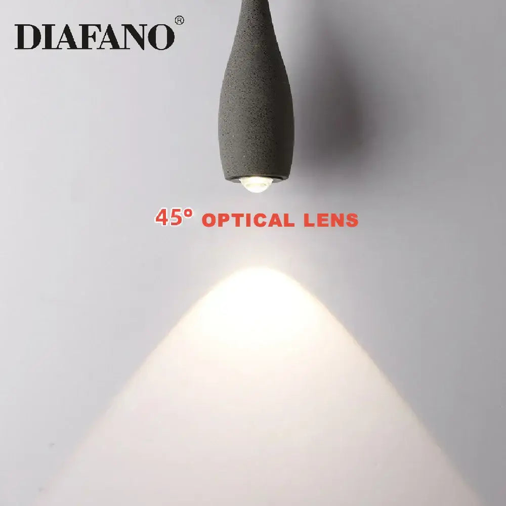 Industrial black matte cement pendant light bedroom teardrop lamp