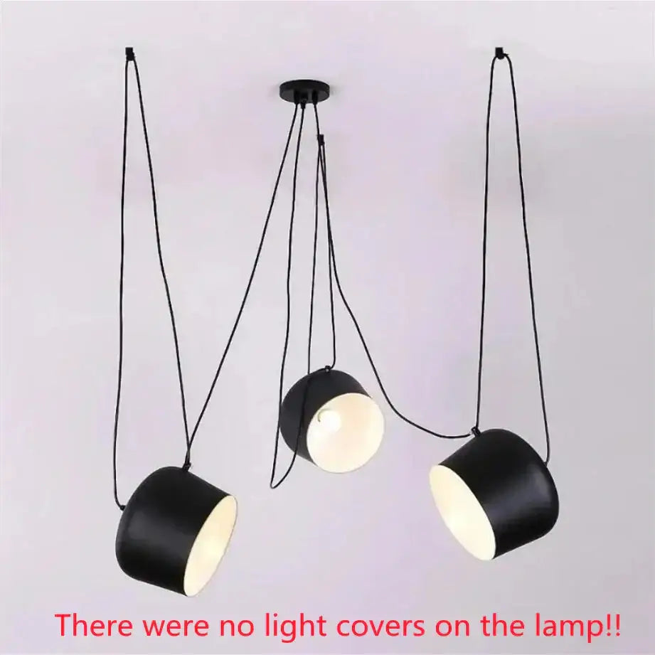 Industrial black matte spider pendant lamp dining room light