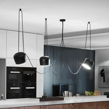Industrial black matte spider pendant lamp dining room light