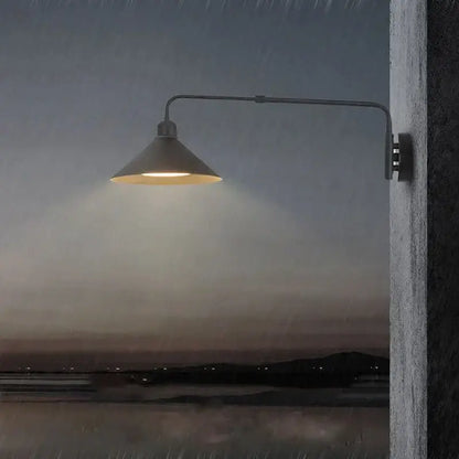 Industrial black matte telescopic swing arm wall lamp living room