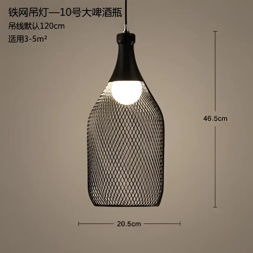 Industrial black mesh pendant light dining room birdcage chandelier