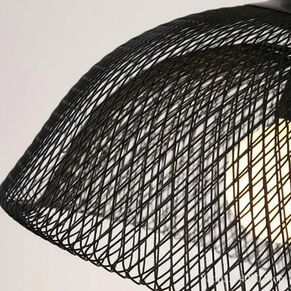 Industrial black mesh pendant light dining room birdcage chandelier