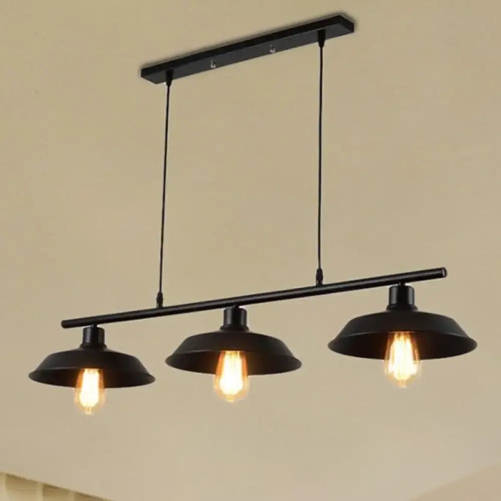 Industrial black metal 3 light pendant – bedroom e26 e27 fixture