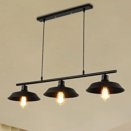 Industrial black metal 3 light pendant – bedroom e26 e27 fixture