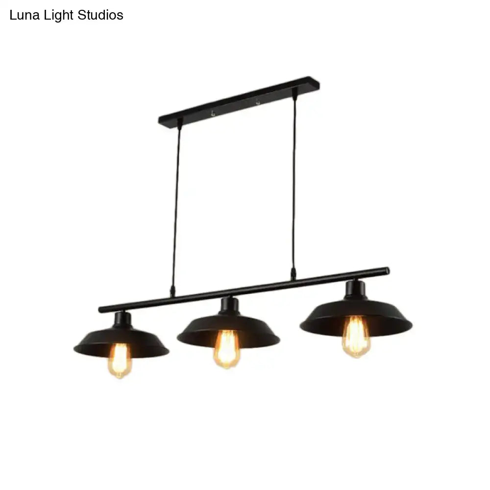 Industrial black metal 3 light pendant – bedroom e26 e27 fixture