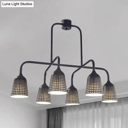 Industrial black metal 5 light pendant light dining room e26 bulb base