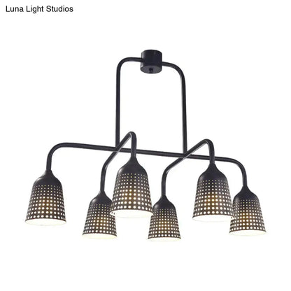 Industrial black metal 5 light pendant light dining room e26 bulb base