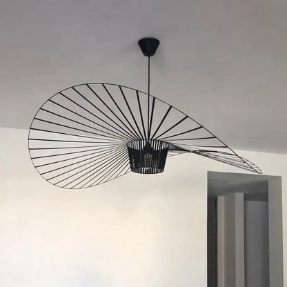 Industrial black metal art hat led chandelier dining room light