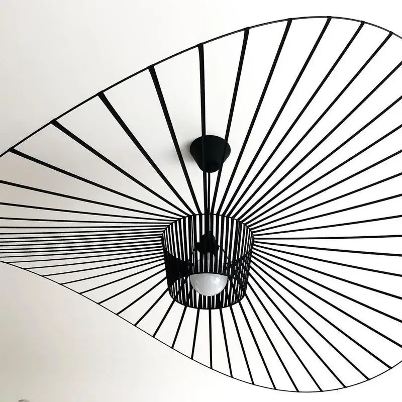 Industrial black metal art hat led chandelier dining room light