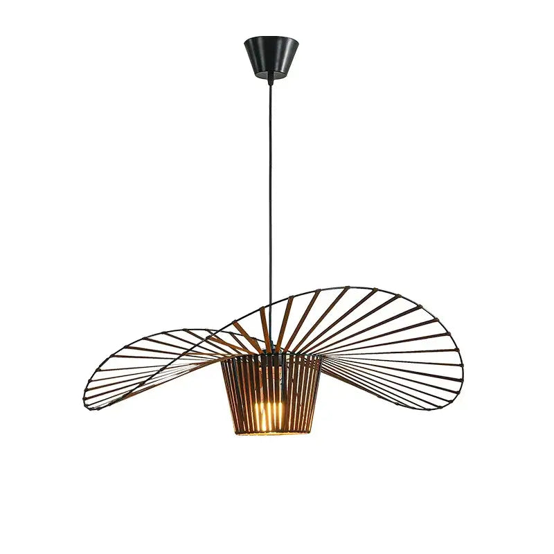 Industrial black metal art hat led chandelier dining room light