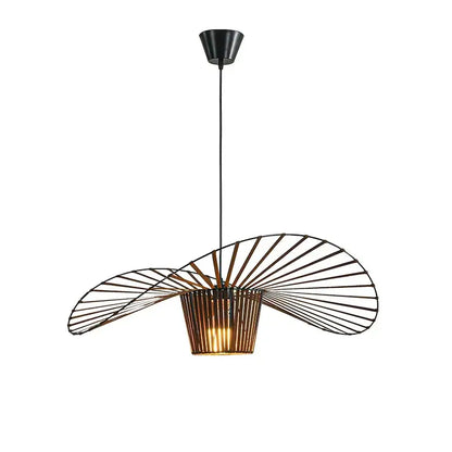 Industrial black metal art hat led chandelier dining room light