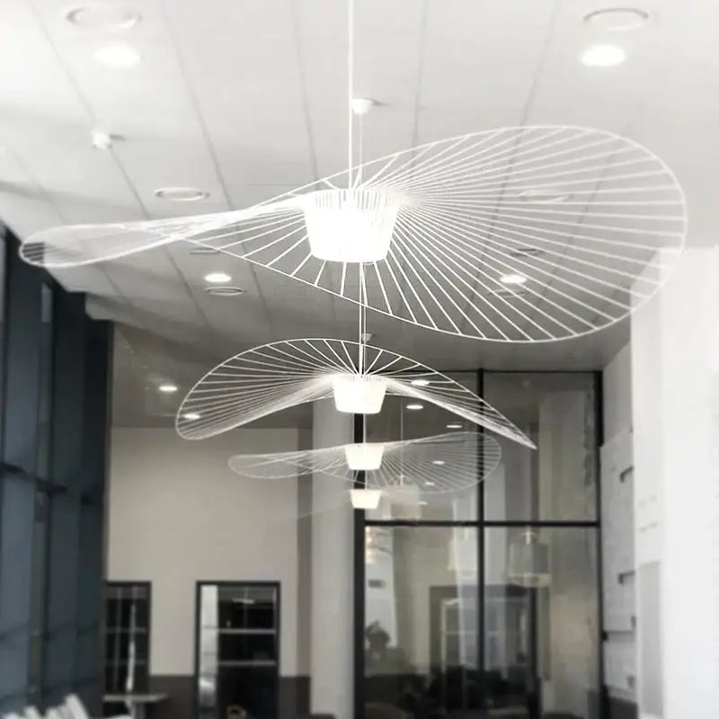 Industrial black metal art hat led chandelier dining room light