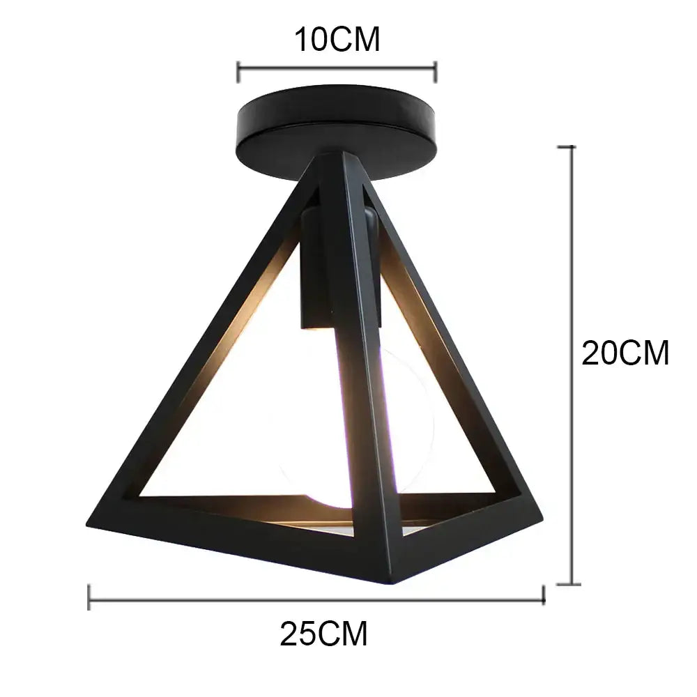 Industrial black metal cage ceiling light kitchen fixture