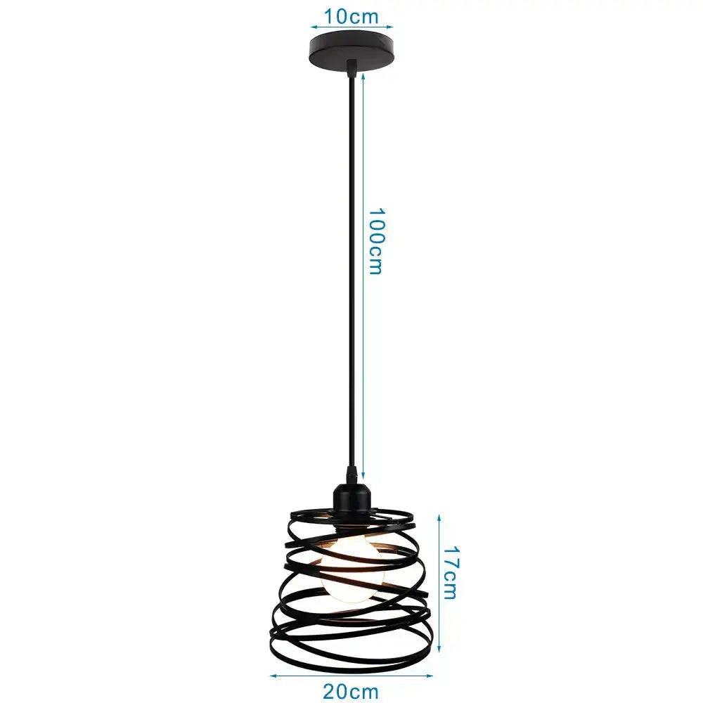 Industrial black metal cage pendant light kitchen decor