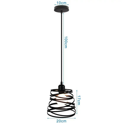 Industrial black metal cage pendant light kitchen decor
