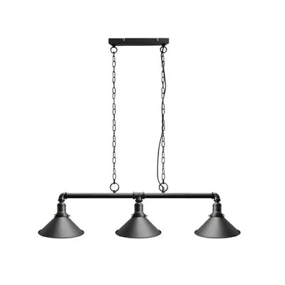 Industrial black metal conical hanging ceiling light dining room