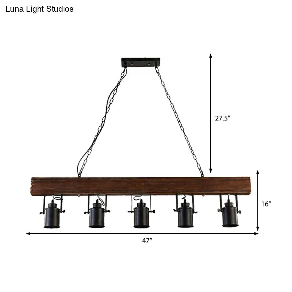 DecorBites™ Industrial Black Metal Island Light Fixture - 5-Light Kitchen Hanging Lamp