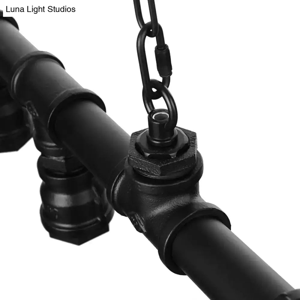 Industrial black metal island pendant light for kitchen dining room