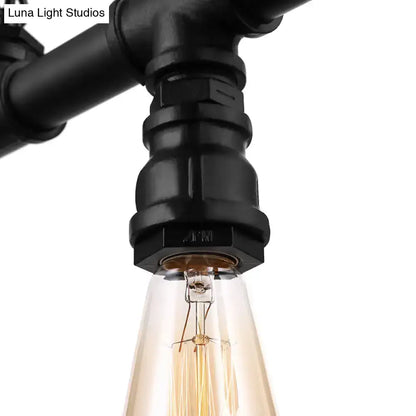 Industrial black metal island pendant light for kitchen dining room