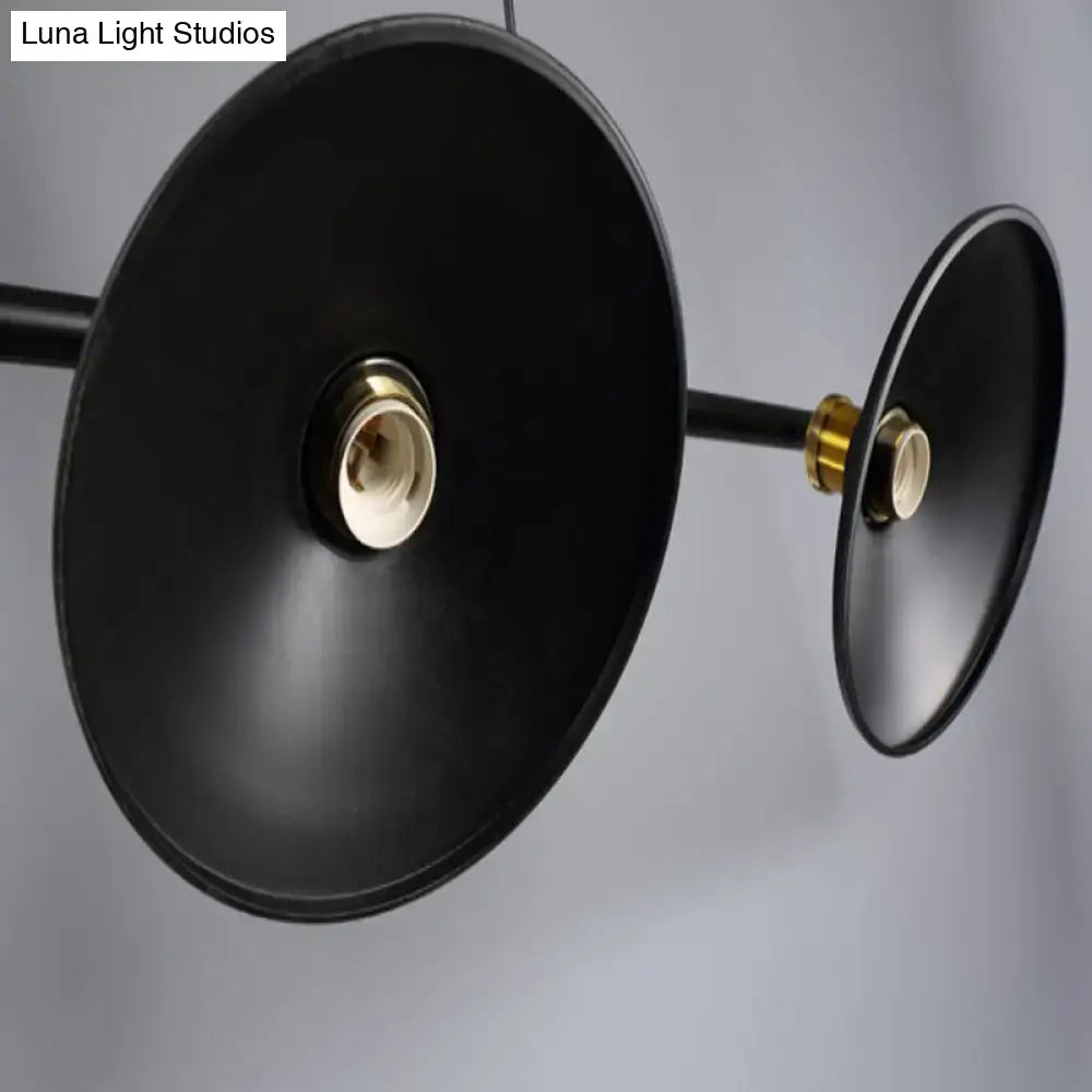 Industrial black metal island pendant with cone shade dining room light