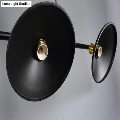 Industrial black metal island pendant with cone shade dining room light
