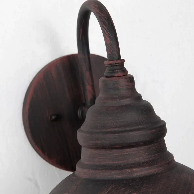 Industrial black metal outdoor wall lamp patio dome sconce